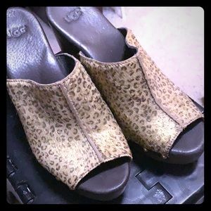 Ugg Skyler Metallic Leopard Calf hair mule